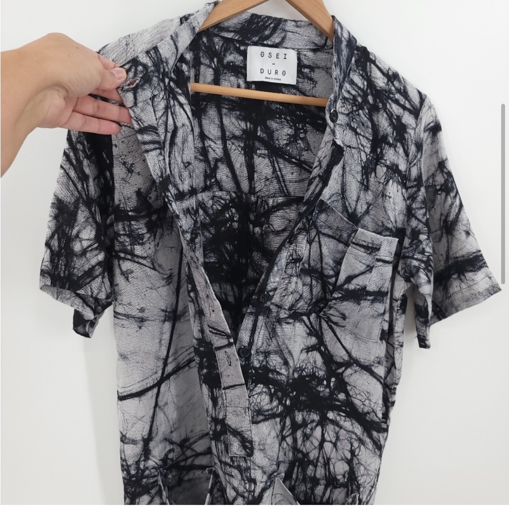 Osei Duro Abstract “Crackle Print” Linen Shirt Dress — image 5 of 8